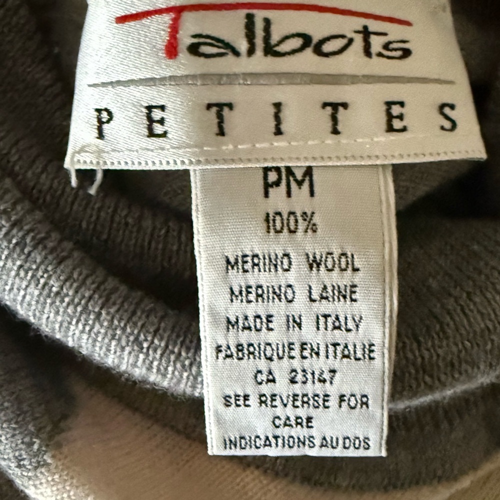 Talbots Gray Merino Wool Sweater - Picture 2 of 4